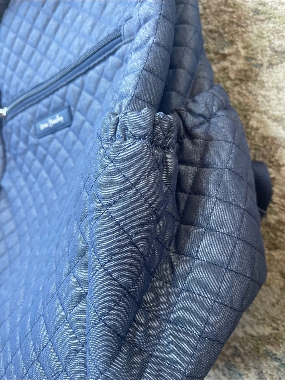 Vera Bradley Blue quilted denim style backpack. NWOT